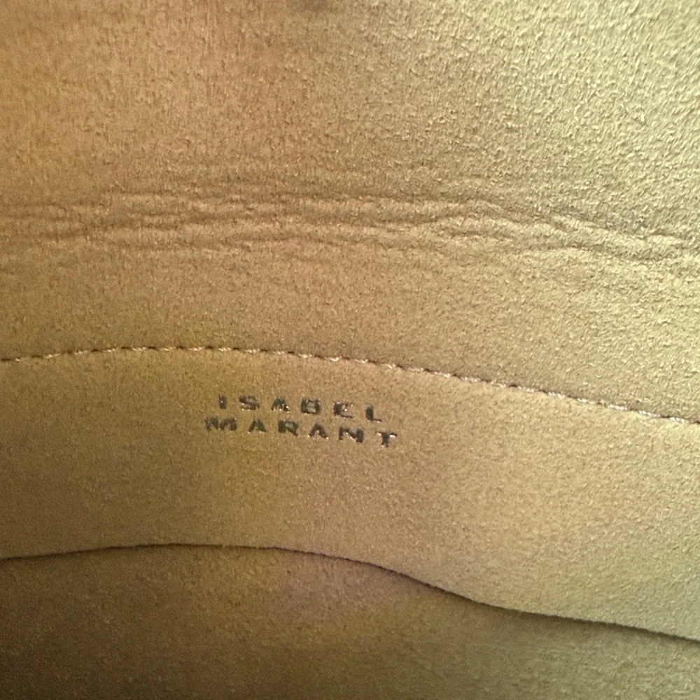 Isabel Marant Oskan Studded Grainy Leather Elegant Pearl Shoulder Bag‎